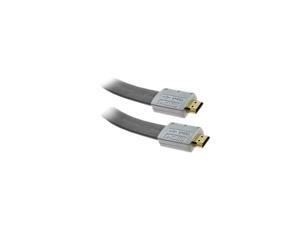 Fuji Labs HDM-MMBB-LSEF3SL 3 ft. Black & Silver Extreme Series Extreme High Speed Silver Metal Hood HDMI Flat Cable with Ethernet Gold Plated Connector Male to Male (5 Pack)