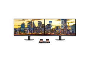 HP P27v G4 27 Inch IPS FHD 1920x1080 Monitor 2 Pack Bundle with HDMI Low Blue Light 2 Bluetooth Speakers for Professional Sound Builtin Mic and Remote Shutter