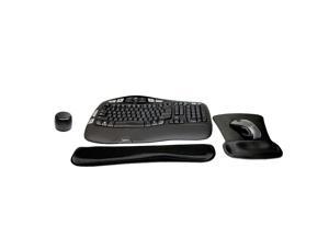 Logitech MK550 Comfort Wave Wireless Keyboard & Mouse Combo Home Office Active Lifestyle Modern Bundle with Micro Portable Wireless Bluetooth Speaker, Gel Wrist Pad & Gel Mouse Pad