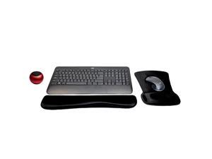 Logitech MK540 Advanced Wireless Keyboard & Mouse Combo Travel Home Office Active Lifestyle Must-Have Modern Bundle with Mini Portable Wireless Bluetooth Speaker, Gel Wrist Pad & Gel Mouse Pad