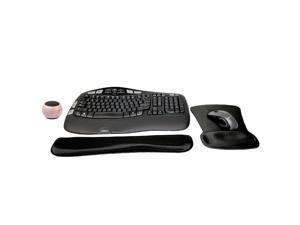 Logitech MK550 Comfort Wave Wireless Keyboard & Mouse Combo Home Office Active Lifestyle Modern Bundle with Special Edition Mini Portable Wireless Bluetooth Speaker, Gel Wrist Pad & Gel Mouse Pad