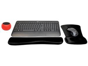 Logitech MK540 Advanced Wireless Keyboard & Mouse Combo Travel Home Office Active Lifestyle Modern Bundle with Mini Glow in the Dark Portable Bluetooth Speaker, Gel Wrist Pad & Gel Mouse Pad