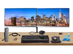 HP Home Office Bundle with 2 x E233 23" Monitors (HDMI, DisplayPort) - HP USB-C Dock - Dual Monitor Stand - Wireless Keyboard and Mouse, Gel Wrist Pad - 32GB USB Drive - Surge Protector and More HP Home Office Bundle with 2 x E233 23" Monitors (HDMI, DisplayPort) - HP USB-C Dock - Dual Monitor Stand - Wireless Keyboard and Mouse, Gel Wrist Pad - 32GB USB Drive - Surge Protector and More