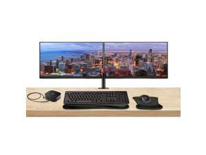 HP P24 G5 24inch 1920 x 1080 Full HD Edge LED LCD Monitor 2Pack Bundle with HDMI VGA and DisplayPort Dual Monitor Stand USBC Dock MK270 Wireless Keyboard  Mouse Gel Mouse  Wrist Pad