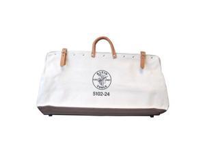 KLEIN TOOLS 5102-24 Wide-Mouth Tool Bag, #8 Natural Canvas, 1 Pockets,
