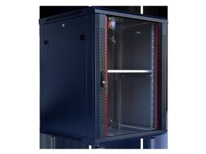 Sysracks 15U 24" Deep Wall Mount Server Cabinet Enclosure Rack Glass Door ACCESSORIES FREE 4-Way PDU, Cooling Fan, Shelf, Feet, Hardware and more