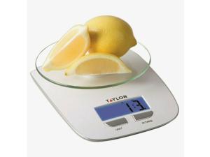 Taylor DIGITAL KTICHEN SCALE 11lbs Silver/White Raised Glass Platform 384521 NEW Taylor DIGITAL KTICHEN SCALE 11lbs Silver/White Raised Glass Platform 384521 NEW