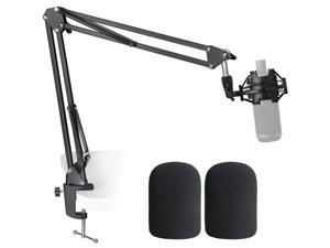 At2020 Mic Stand With Shockmount And Pop Filter - Microphone Arm Stand With Foam Windscreen And Shock Mount For At2020 Usb+ At2035 Condenser Microphone By