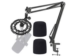 Shure Mv7 Mic Stand With Foam Cover - Mic Arm With Shock Mount Compatible With Shure Mv7 Microphone By