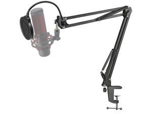 Hyperx Quadcast Mic Arm Stand With Windscreen - Scissor Mic Stand 4 Inch 3 Layers Pop Filter Pop Screen Compatible With Hyperx Quadcast S Mic By