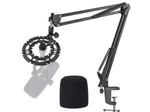 Shure Mv7 Arm With Pop Filter - Mic Stand With Shock Mount Compatible With Shure Mv7 Microphone By