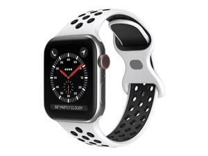 Sports Strap Compatible With Apple Watch Strap 38 Mm 40 Mm 42 Mm 44 Mm, Soft Silicone Replacement Strap, Suitable For Apple Watch Series 6 5 4 3 2 1 Se Men'S Women'S White 38Mm/40Mm, 42Mm/