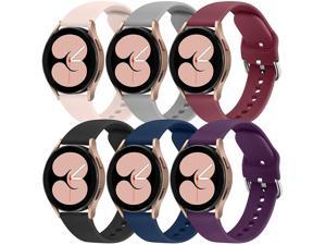 6 Pack Bands Compatible With Samsung Galaxy Watch 4 Band 40Mm 44Mm, Galaxy Watch 4 Classic Band 42Mm 46Mm, 20Mm Soft Silicone Sport Replacement Strap For Galaxy Watch 4 Women Men 6 Pack D, Small