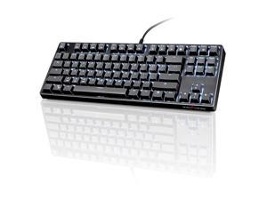 VELOCIFIRE TKL Mechanical Keyboard, 87 Key Ergonomic TKL02 Wired Brown Switches Mechanical Keyboard,with White LED Backlit for Copywriters, Typists and Programmers