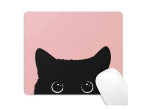 Cute Kitten Mouse Pad, Cat Mouse Pad For Kids Girls, Pink Kawai Mouse Pad, Anti-Slip Rubber Mousepad For Computer & Laptop, 9.5X7.9 Inch, Black Cat