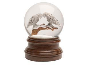 Christmas Snow Globe - Wind Up Musical Snowglobe, Water Globe Christmas Decor - Perfect Pair Owl Snow Globe