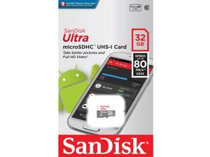 SanDisk 32GB microSDHC micro SD Ultra 80MB/s C10 32G microSD SDSQUNS-032G sliver