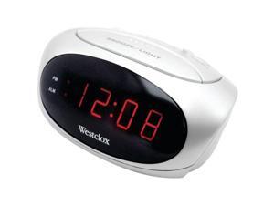 Westclox 70044b 6" LED (White) Alarm Clock with Adjustable Alarm Volume Westclox 70044b 6" LED (White) Alarm Clock with Adjustable Alarm Volume
