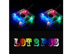 2X Quad 4-LED Light Neon Quite Clear 120mm PC Computer Case Cooling Fan Mod RGB 2X Quad 4-LED Light Neon Quite Clear 120mm PC Computer Case Cooling Fan Mod RGB