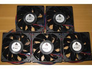 5 X Delta 92 mm High Power Cooling Fan - 6 Watt - 12 V - 85 CFM - FFB0912VHE