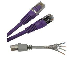 30'Ft Cat6.A Purple Network Ethernet Patch Double Shielded Sstp Cable Lan
