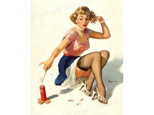 24x30 1950/'s Elvgren Pin-Up Poster Rolling Pin /"The Honeymoon/'s Over/"
