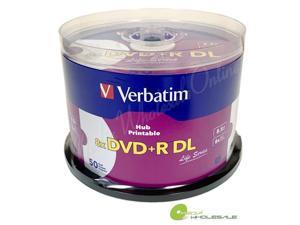50 VERBATIM 8X  DVD+R DL Dual Double Layer 8.5GB  White Inkjet Printable Blank