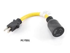 1ft Oil/Water Resistant 12/3 Twist to U-Ground Adapter Power Cable, PC-TE01 1ft Oil/Water Resistant 12/3 Twist to U-Ground Adapter Power Cable, PC-TE01