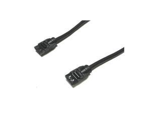 24inch SATA 6Gb/s Round Cable,180 to 180,Black,Metal Latc 24inch SATA 6Gb/s Round Cable,180 to 180,Black,Metal Latc