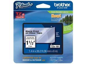 Adhesive TZ Tape (R) Cartridge 1-2/5"x26-1/5ft., Black/Clear BROTHER TZe161 Adhesive TZ Tape (R) Cartridge 1-2/5"x26-1/5ft., Black/Clear BROTHER TZe161