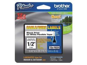 Adhesive TZ Tape (R) Cartridge 0.47"x26ft., Black/White BROTHER TZEFX231 Adhesive TZ Tape (R) Cartridge 0.47"x26ft., Black/White BROTHER TZEFX231