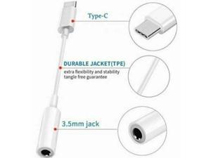 Universal USB Type C to 3.5mm AUX Headphone Adapter Jack Cable For Android White