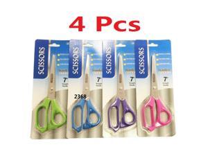 7-inch Stainless Steel Scissors Color May Very 4 Pcs