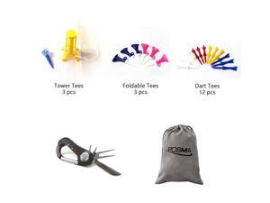 Posma GTS037 Multi Series Tee bundle set with 3pcs Tower Tee + 3pcs Foldable Tee + 12pcs Dart Tee + 5 In 1 Golf Multi Function All In One Golfers Tool + Flannel Storage Bag Posma GTS037 Multi Series Tee bundle set with 3pcs Tower Tee + 3pcs Foldable Tee + 12pcs Dart Tee + 5 In 1 Golf Multi Function All In One Golfers Tool + Flannel Storage Bag