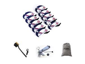 Posma CC040F Golf Plastic Iron Club Head Cover - Set of 10 bundle set with 6 In 1 Golf Multi Function All In One Golfers Tool + 1pc groove double-side brush + 1pc flannel storage bag Posma CC040F Golf Plastic Iron Club Head Cover - Set of 10 bundle set with 6 In 1 Golf Multi Function All In One Golfers Tool + 1pc groove double-side brush + 1pc flannel storage bag
