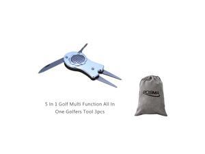 POSMA DR050 5 In 1 Golf Multi Function All In One Golfers Tool 3pcs + Flannel Storage Bag POSMA DR050 5 In 1 Golf Multi Function All In One Golfers Tool 3pcs + Flannel Storage Bag
