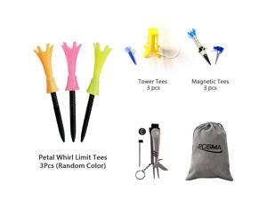 Posma GTS019 Multi Senies Tee bundle set with 3pcs Petal Whirl Limit Tee + 3pcs Tower Tee + 3pcs Magnetic Tee + 6 In 1 Golf Multi Function All In One Golfers Tool + Flannel Storage Bag Posma GTS019 Multi Senies Tee bundle set with 3pcs Petal Whirl Limit Tee + 3pcs Tower Tee + 3pcs Magnetic Tee + 6 In 1 Golf Multi Function All In One Golfers Tool + Flannel Storage Bag