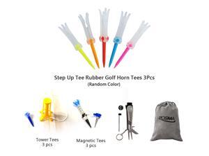 Posma GTS020 Multi Senies Tee bundle set with 3pcs Step Up Tee Rubber Golf Horn Tee + 3pcs Tower Tees + 3pcs Magnetic Tee + 6 In 1 Golf Multi Function All In One Golfers Tool + Flannel Storage Bag Posma GTS020 Multi Senies Tee bundle set with 3pcs Step Up Tee Rubber Golf Horn Tee + 3pcs Tower Tees + 3pcs Magnetic Tee + 6 In 1 Golf Multi Function All In One Golfers Tool + Flannel Storage Bag