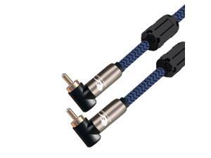 HIFI Audio Cable RCA to RCA for DVD Speaker Subwoofer Coaxial Cable Angle to Angle L RCA Male to Male 1.5M HIFI Audio Cable RCA to RCA for DVD Speaker Subwoofer Coaxial Cable Angle to Angle L RCA Male to Male 1.5M