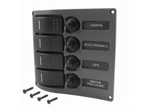 Kimpex Electrical Switch Panel 4 Rocker Switches On/Off Aluminum Face Boat Kimpex Electrical Switch Panel 4 Rocker Switches On/Off Aluminum Face Boat