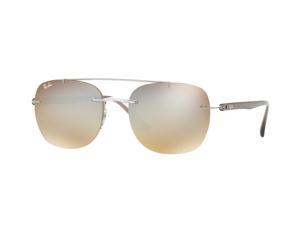 Ray-Ban 0RB4280 Rimless Square Unisex Sunglasses - Size 55 (Gradient Brown Mirror Silver/Transparent)