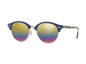 Ray-Ban 0RB4246 Full Rim Phantos Unisex Sunglasses - Size 51 (Light Grey Mirror Rainbow 3/Top Blue On Trasparent Blue)