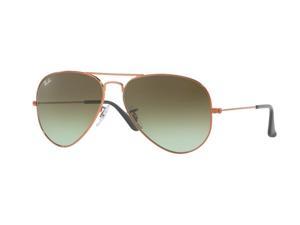 Ray-Ban 0RB3025 Full Rim Pilot Unisex Sunglasses - Size 58 (Green Gradient Brown/Shiny Medium Bronze)
