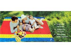 Just Relax Parachute Nylon Multipurpose Travel Sheet, Red-Yellow-Blue, 7x7 Feet