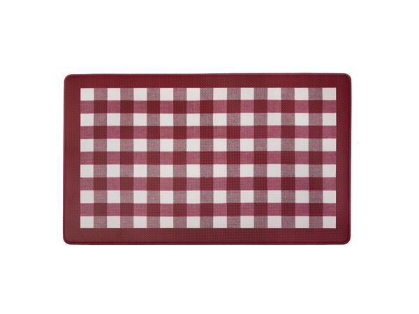 Achim Buffalo Check Tufted Chair Seat Cushions - Set of 2 - Burgundy Grey