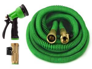 Garden hose 50ft, Flexible garden hose with 8-way spray nozzle.