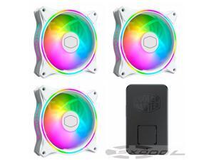 MasterFan MF120 Halo White Edition Cooler Master Duo-Ring Addressable RGB Lighting 120mm 3 Pack w/ 24 Independently-Controlled LEDS, Absorbing Rubber Pads, PWM Static Pressure for Computer Case MasterFan MF120 Halo White Edition Cooler Master Duo-Ring Addressable RGB Lighting 120mm 3 Pack w/ 24 Independently-Controlled LEDS, Absorbing Rubber Pads, PWM Static Pressure for Computer Case