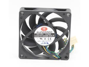 Original SUPERRED 7015 CHA7012EBS-OA-P 70mm 7cm DC 12V 0.5A 4Wire server inverter axial Cooling Fans computer CPU fan 70*70*15mm
