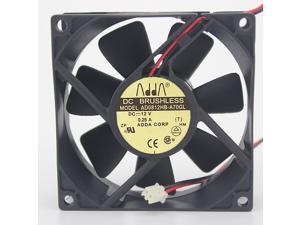 Original ADDA AD0812HB-A70GL 8025 12V 0.25A 2 wire 2pins dual ball cooling fan 3000RPM 38.65CFM