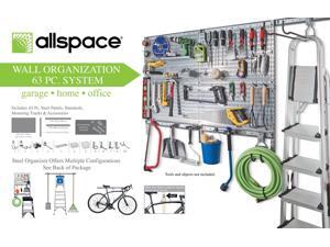 Allspace 63 Piece Utility Wall Organizer Panel Board and Accessory Set - 450048HF Allspace 63 Piece Utility Wall Organizer Panel Board and Accessory Set - 450048HF